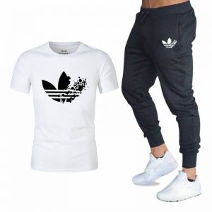!Style for you חולצות Men&#039;s Active T Shirt Fits Adidas Short Sleeve T-shirt + Pants Sportswear Joggers